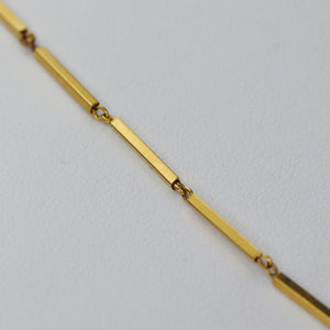 Vintage bar link necklace in 14k yellow gold