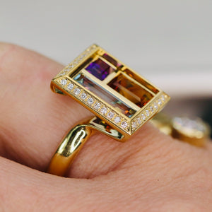 Chocolate Box ring by Andrew Geoghegan in 18k yellow gold