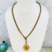 Load image into Gallery viewer, Antique very heavy curb necklace with medal in rose gold