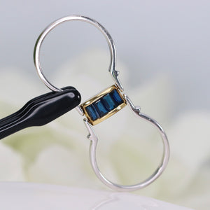 SALE!!  Double sided sapphire and blue topaz ring in 18k