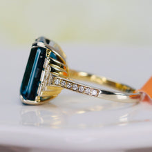 Load image into Gallery viewer, London Blue topaz and diamond ring in 14k yellow and white gold by Effy