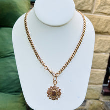 Load image into Gallery viewer, Antique very heavy curb necklace with medal in rose gold