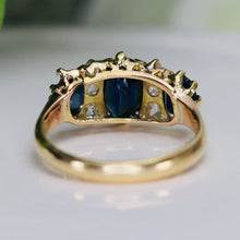 Load image into Gallery viewer, Victorian Sapphire and diamond ring in 18k yellow gold