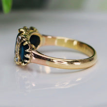 Load image into Gallery viewer, Victorian Sapphire and diamond ring in 18k yellow gold