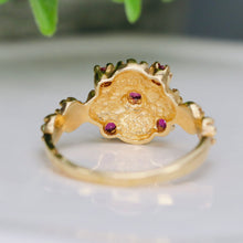 Load image into Gallery viewer, Stunning ruby and pearl ring in 14k yellow gold