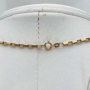 Vintage elongated box link necklace in yellow gold
