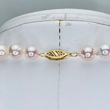 Load image into Gallery viewer, 18” strand of Akoya pearls with rose (pink) overtone