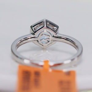 Aquamarine and diamond ring in 14k white gold by Effy