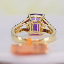 Load image into Gallery viewer, Amethyst and gemstone ring in 14k yellow gold by Effy