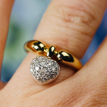 Load image into Gallery viewer, Heart shaped diamond cluster ring in 18k yellow gold