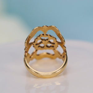 Vintage Yorkshire/Tudor rose ring in yellow gold