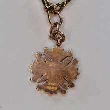 Load image into Gallery viewer, Antique very heavy curb necklace with medal in rose gold