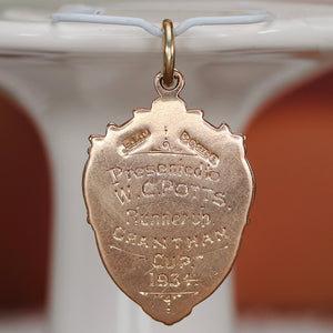 Vintage gold medal in yellow gold