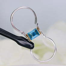 Load image into Gallery viewer, SALE!!  Double sided sapphire and blue topaz ring in 18k