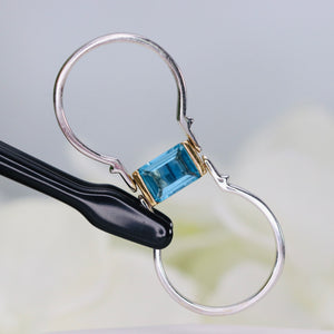 SALE!!  Double sided sapphire and blue topaz ring in 18k