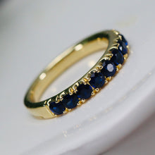 Load image into Gallery viewer, High quality sapphire band in 14k yellow gold