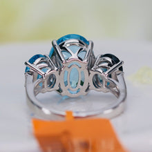 Load image into Gallery viewer, Shades of Blue topaz and diamond ring in 14k white gold by Effy