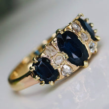 Load image into Gallery viewer, Victorian Sapphire and diamond ring in 18k yellow gold