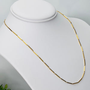 Vintage bar link necklace in 14k yellow gold