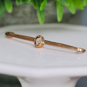 Vintage champagne tourmaline pin in rose gold
