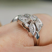 Load image into Gallery viewer, Vintage old cut diamond ring in 14k white gold