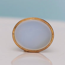 Load image into Gallery viewer, Vintage white agate fob in yellow gold