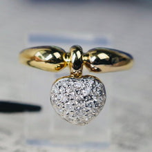 Load image into Gallery viewer, Heart shaped diamond cluster ring in 18k yellow gold