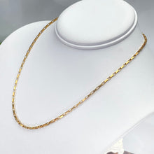 Load image into Gallery viewer, Vintage elongated box link necklace in yellow gold