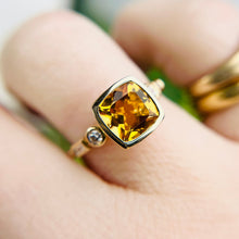Load image into Gallery viewer, Citrine &amp; diamond ring in 14k yellow gold by Effy