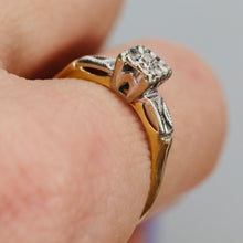 Load image into Gallery viewer, Vintage diamond solitaire in 14k yellow gold