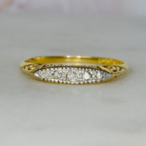 Vintage diamond ring in 18k yellow gold and platinum