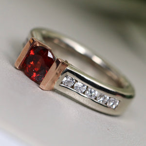 Heavy garnet and diamond ring by Gelin Abaci