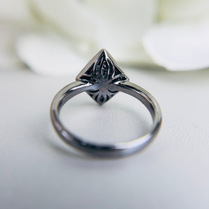 Kite shaped Diamond cluster ring in 14k White gold
