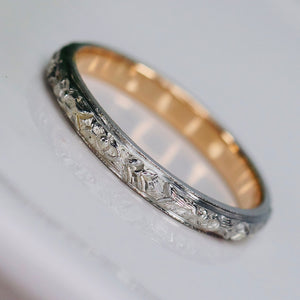 Vintage 14k yellow and white gold orange blossom band