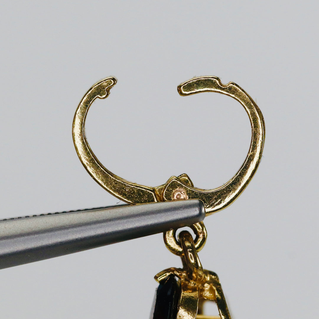 Vintage garnet enhancer pendant in 14k yellow gold