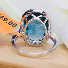 Load image into Gallery viewer, Exceptional London blue topaz and diamond ring by Effy in 14k white gold
