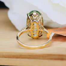 Load image into Gallery viewer, 7.85ct oval prasiolite and diamond ring by Effy in 14k yellow gold