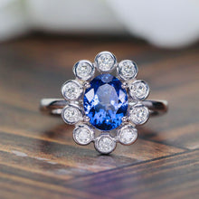 Load image into Gallery viewer, Tanzanite and diamond Ring in 14k white gold by Effy