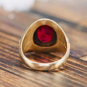 Vintage synthetic ruby ring in yellow gold from Manor Jewels