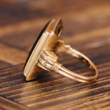 Load image into Gallery viewer, Vintage 1938 14k yellow gold onyx intaglio ring