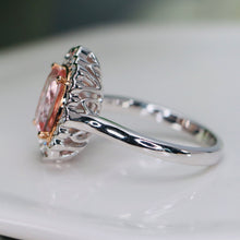 Load image into Gallery viewer, Morganite and diamond ring in 14k white gold