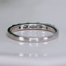 Load image into Gallery viewer, Estate platinum baguette and round cut diamond band