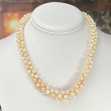 Load image into Gallery viewer, Vintage angelskin coral necklace with 14k clasp