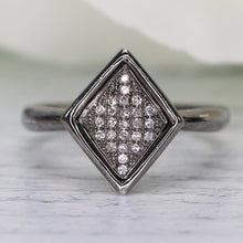 Load image into Gallery viewer, Kite shaped Diamond cluster ring in 14k White gold