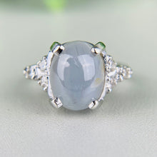 Load image into Gallery viewer, Vintage Star sapphire and diamond ring in 14k white gold