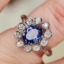 Load image into Gallery viewer, Tanzanite and diamond Ring in 14k white gold by Effy
