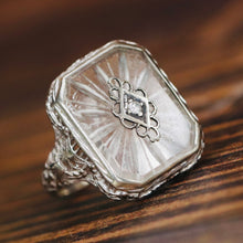 Load image into Gallery viewer, Rock Crystal and diamond ring in 14k white gold