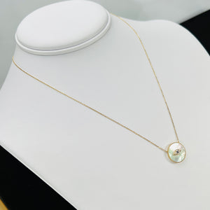 Sapphire and diamond evil eye necklace by Effy in 14k yellow gold
