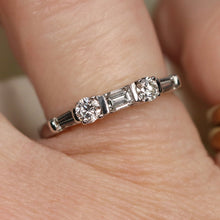 Load image into Gallery viewer, Estate 14k white gold diamond band
