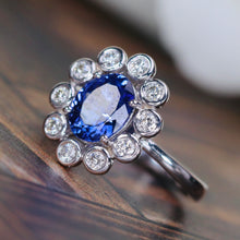 Load image into Gallery viewer, Tanzanite and diamond Ring in 14k white gold by Effy